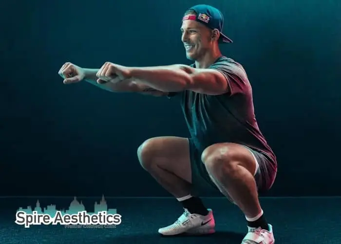 Image of man build leg muscle Stockport through exercise